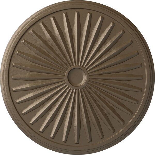Ekena Millwork Leandros Ceiling Medallion (Fits Canopies up to 5"), 33 1/8"OD x 3 1/2"ID x 1 3/8"P, Warm Silver CM33LEWSS - main